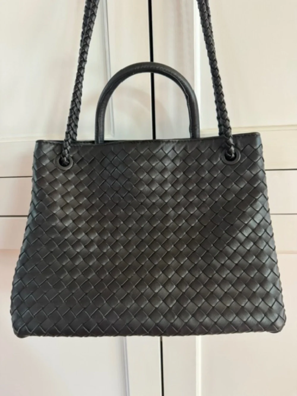 Quince Romy Handwoven Satchel - Black